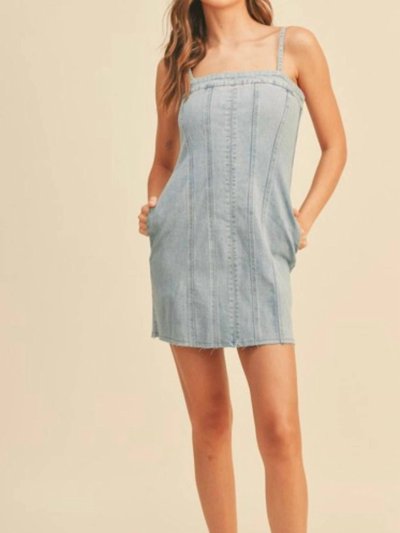 MIOU MUSE Denim Tube Dress In Blue product