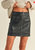 Faux Leather Mini Skirt - Black - Black