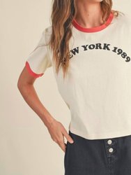 New York 1989 Ringer Tee In White