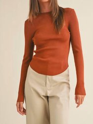 Ribbed Long Sleeve In Toffee - Toffee