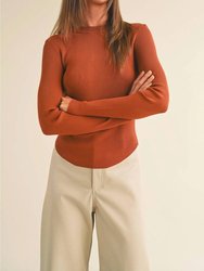 Ribbed Long Sleeve In Toffee