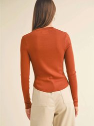 Ribbed Long Sleeve In Toffee