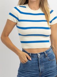 Wednesday Bold Stripe Top - Blue