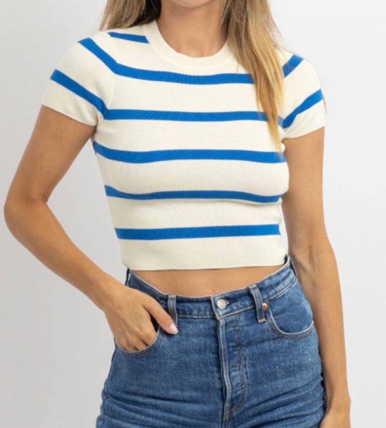 Wednesday Bold Stripe Top - Blue