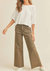 Wide Leg Jeans - Washed Brown