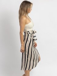 Yachty Striped Wrap Midi Skirt