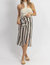 Yachty Striped Wrap Midi Skirt