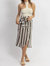 Yachty Striped Wrap Midi Skirt