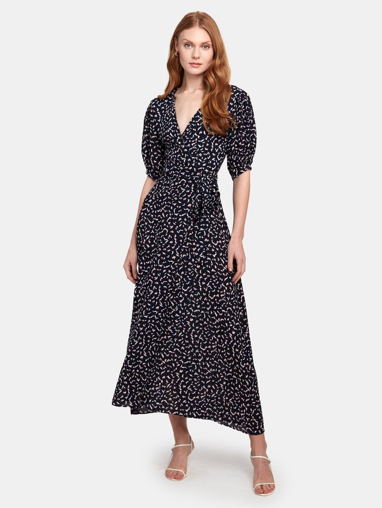 Andrea Puff Sleeve Wrap Dress