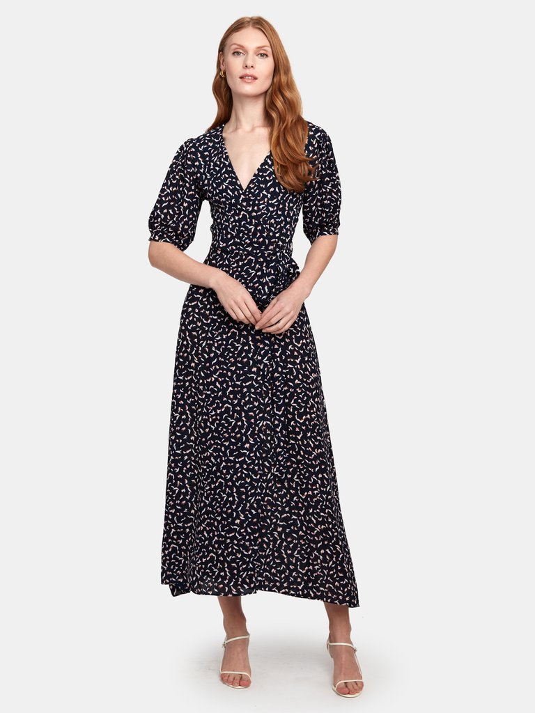 Andrea Puff Sleeve Wrap Dress