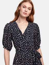 Andrea Puff Sleeve Wrap Dress