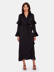 Calithea Asymmetrical Wrap Midi Dress