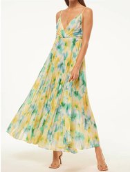 Galeta Dress In Citron Watercolor