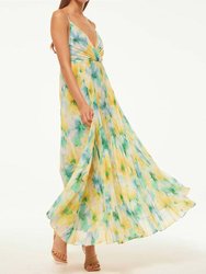 Galeta Dress In Citron Watercolor