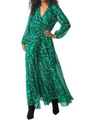 Jocasta Dress - Emerald Abstract