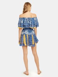 Luella Off the Shoulder Chiffon Mini Dress 