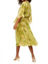 Marcele Dress - Chartreuse Abstract