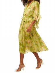 Marcele Dress - Chartreuse Abstract