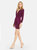 Ophelie Shirred Velvet Mini Dress - Dark Magenta