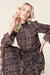 Rania Chiffon Smock Neck Asymmetrical Midi Dress
