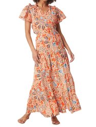 Roopal Skirt - Tangerine Flora