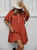 Aurora Button-Up Tie-Neck Dress In Rust