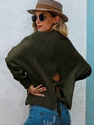 Dolly Cable Knit Tie-Back Sweater