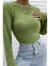 Fuzzy Open Back Sweater - Green