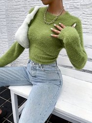 Fuzzy Open Back Sweater