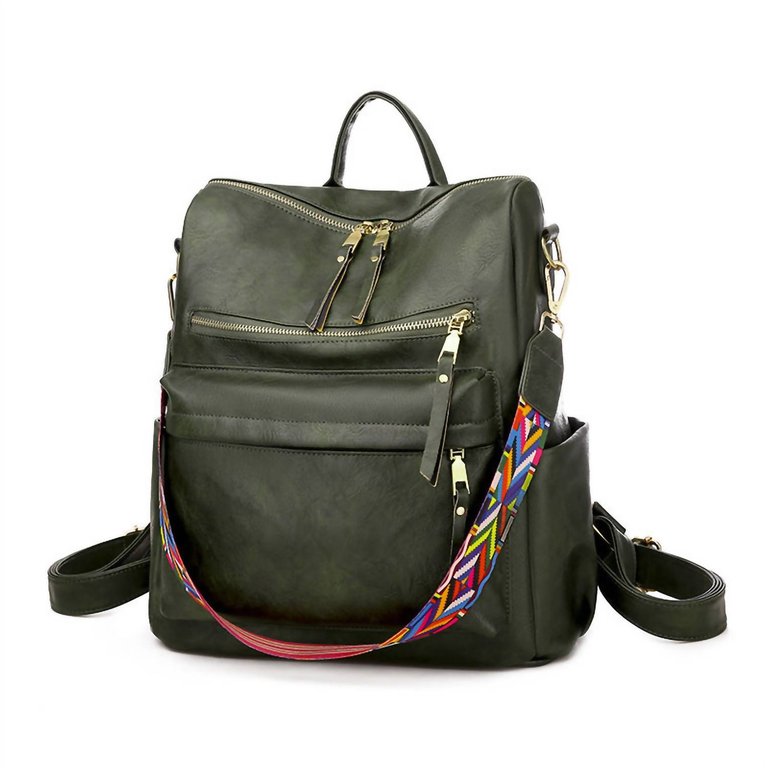 Margaret Convertible Strap Backpack In Green