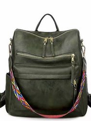 Margaret Convertible Strap Backpack In Green - Green