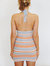 Striped Halter Dress In Orange