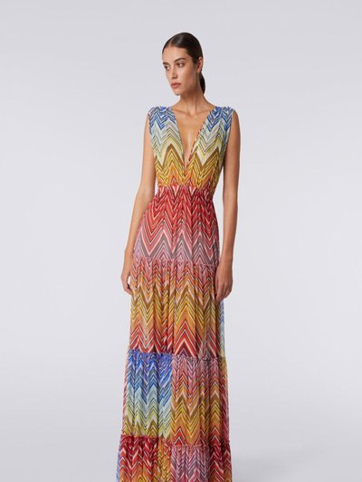 Missoni Long Cover Up Dress In Zig Zag Print Tulle product