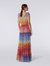 Long Cover Up Dress In Zig Zag Print Tulle