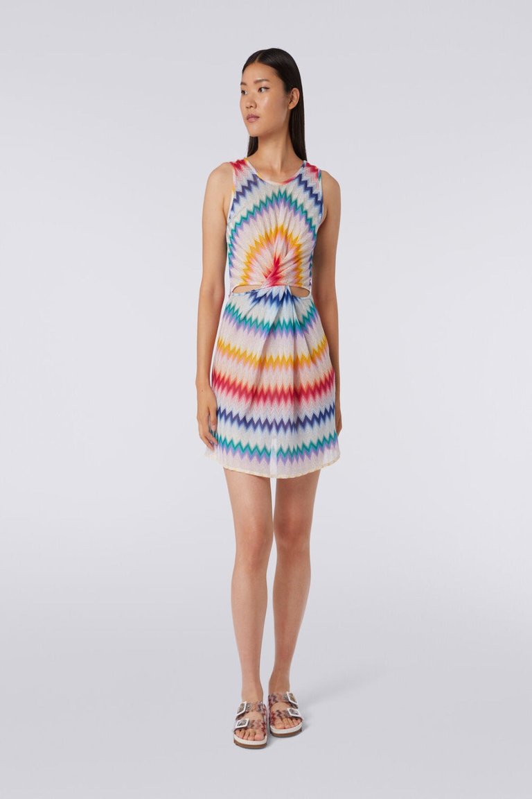 Short Cover Up Multicolor White Base - Multicolor White Base