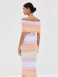 Sleeveless Long Dress Pink Multi Gradient