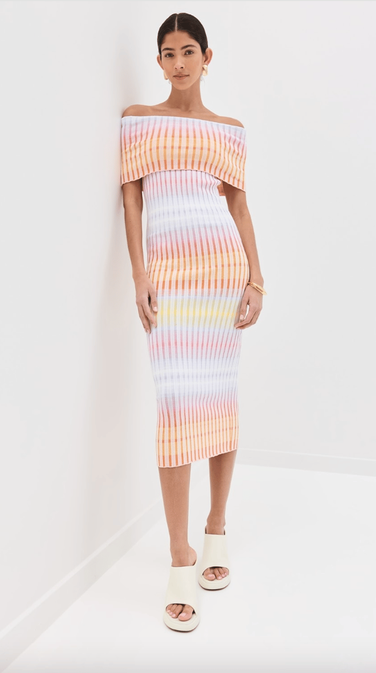 Sleeveless Long Dress Pink Multi Gradient