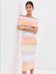 Sleeveless Long Dress Pink Multi Gradient