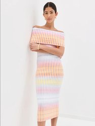 Sleeveless Long Dress Pink Multi Gradient