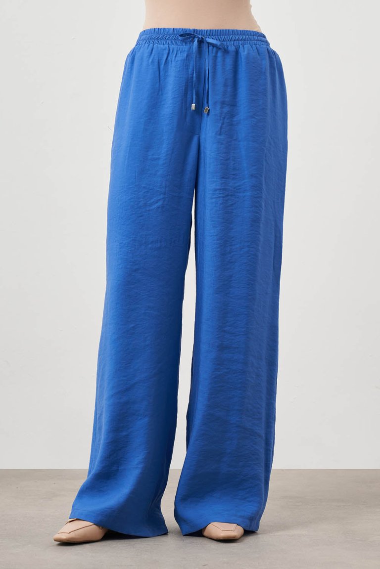 Wide Leg Pants - Blue - Blue