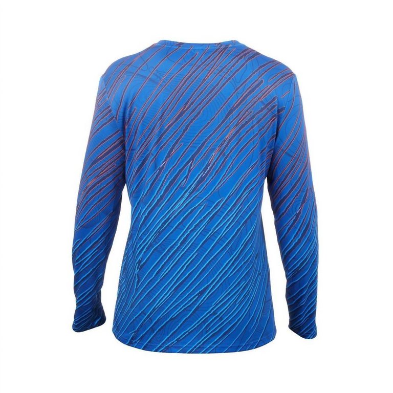 Men's Printable Long Sleeve Shirt In Bark/olympian Blue