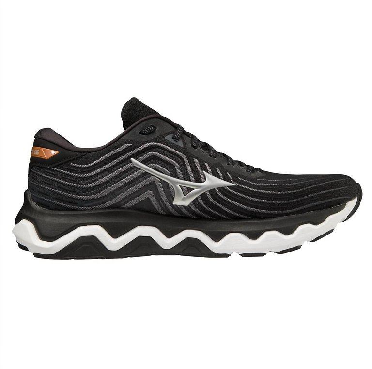 Men's Wave Horizon 6 Running Shoes - 2E Wide In Black/Silver