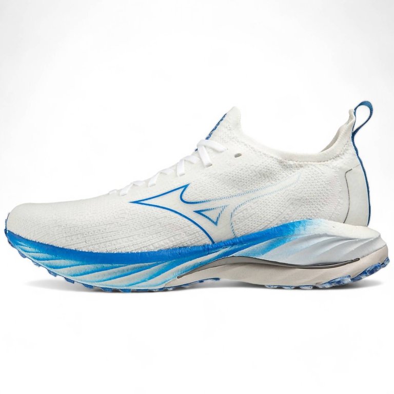 Men's Wave Neo Wind Running Shoes In Undyed White/peace Blue - Undyed White/peace Blue