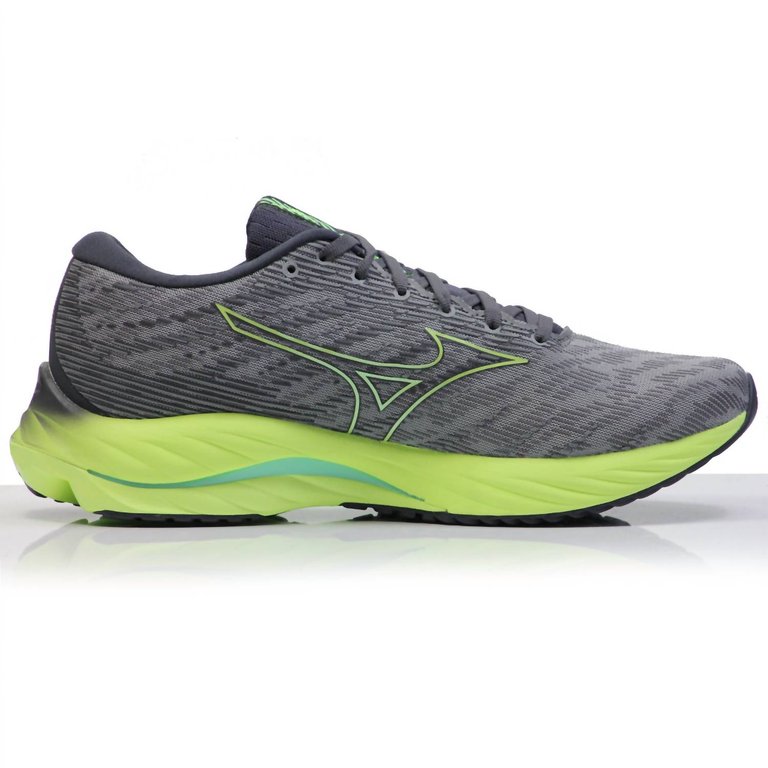 Men's Wave Rider 26 Running Shoes In Ultimate Grey/neo Lime/ebony - Ultimate Grey/Neo Lime/Ebony