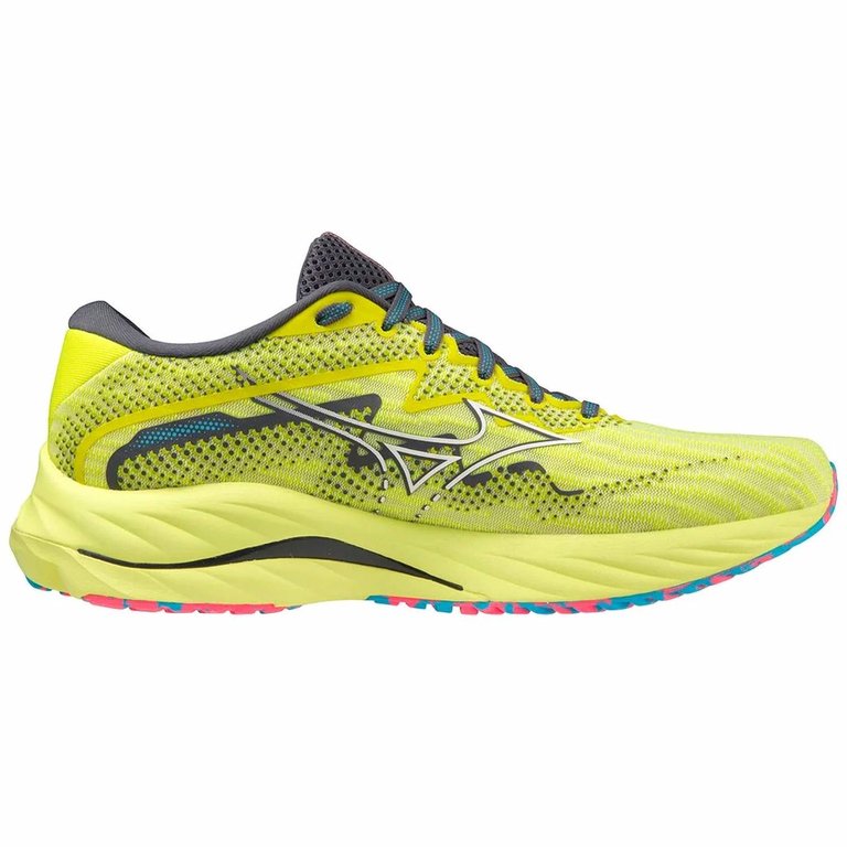 Men's Wave Rider 27 Running Shoes In Luminous/white/jet Blue