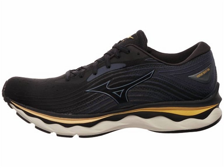 Men's Wave Sky 6 Running Shoes In Black/tradewinds