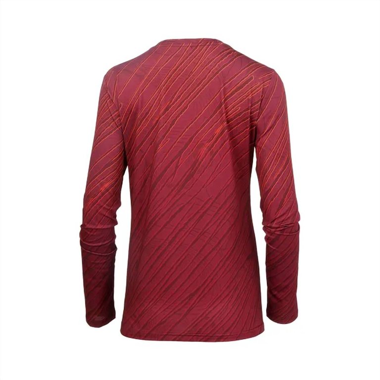 Women's Printable Running Long Sleeve Shirt In Bark/red Plum