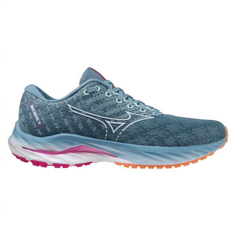 Women's Wave Inspire 19 Running Shoes - Medium Width In Provincial Blue/White - Provincial Blue/white