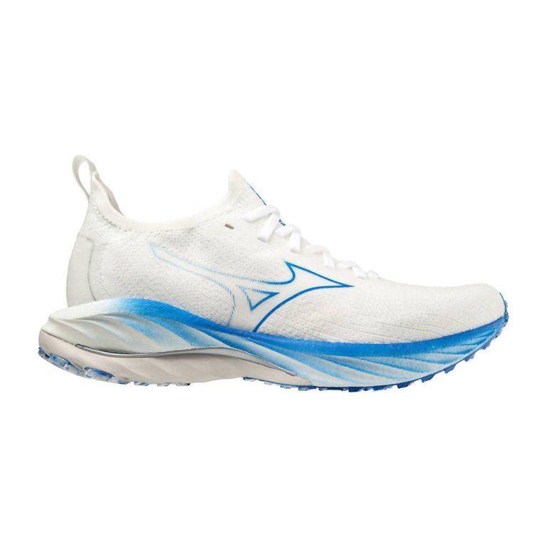 Women's Wave Neo Wind Running Shoes In Undyed White/peace Blue - Undyed White/peace Blue