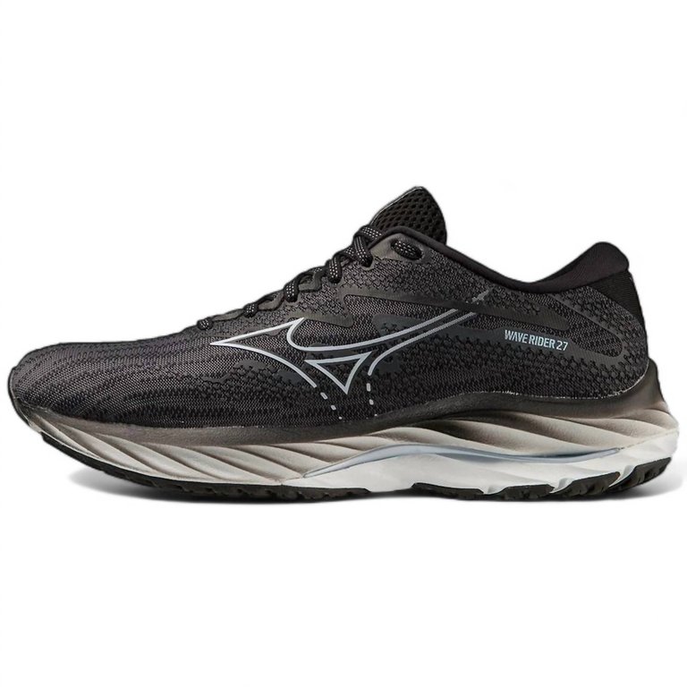 Women's Wave Rider 27 Running Shoes In Ebony/snowcrest - Ebony/snowcrest